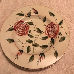 Six large pier one hand painted plates
